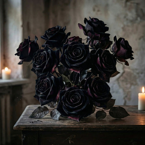10 Black & Red Roses